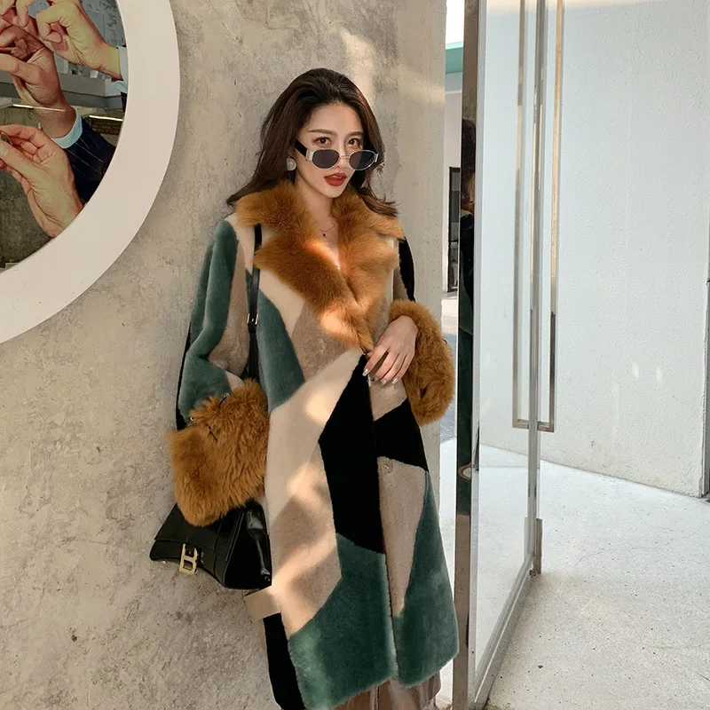 Натуральное натуральное меховое пальто женское винтажное 100% шерстяная куртка с