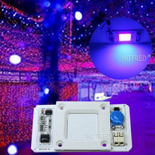 50W UV 395-400nm 50 Вт Led COB УФ лампа чип 110 В/220 В 395nm 400nm DOB AC Ультрафиолетовый детектор металла кварцевый черный светильник бактерицидная дезинфекция - Испускаемый цвет: 50W UV 395-400nm