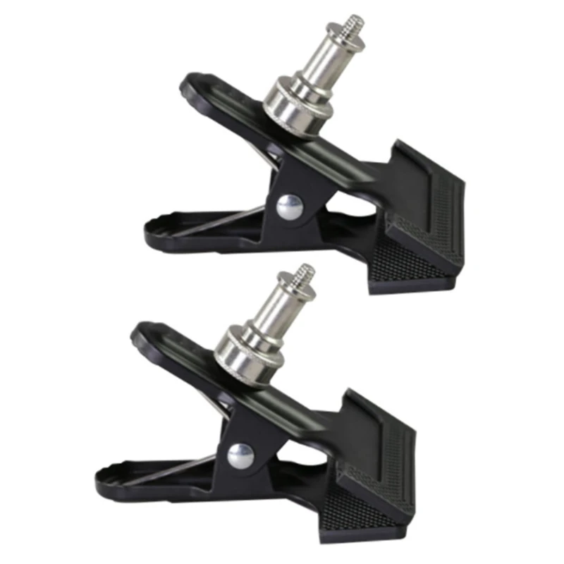 

2xPhotography Light Stand Clip Camera Clip / Clamp Head with Screw Grip E56B