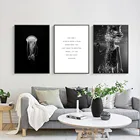 Плакаты и принты с изображением морской стены, лесного орла, черно-белого пейзажа, природных медуз, постеры для украшения дома