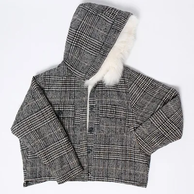 Nvzhuang осенне-зимнее короткое пальто из овечьей шерсти шерстяное зимнее в клетку |