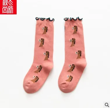 Winter Autumn baby girl socks Princess Socks Winter Baby Socks Long Printed cute fruit pattern Print 1-5Years - Цвет: Розовый