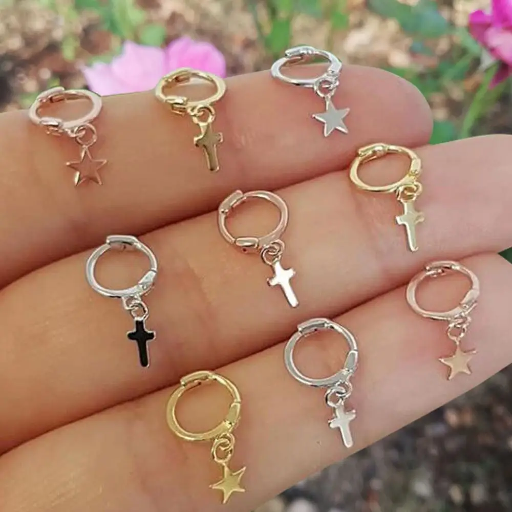 Маленькие серьги-гвоздики в Корейском стиле ушной хрящ Для Пирсинга Ушей крест