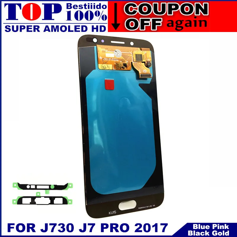 Сенсорный ЖК дисплей Super AMOLED для Samsung Galaxy J7 Pro (2017) J730 J730F|Экраны мобильных