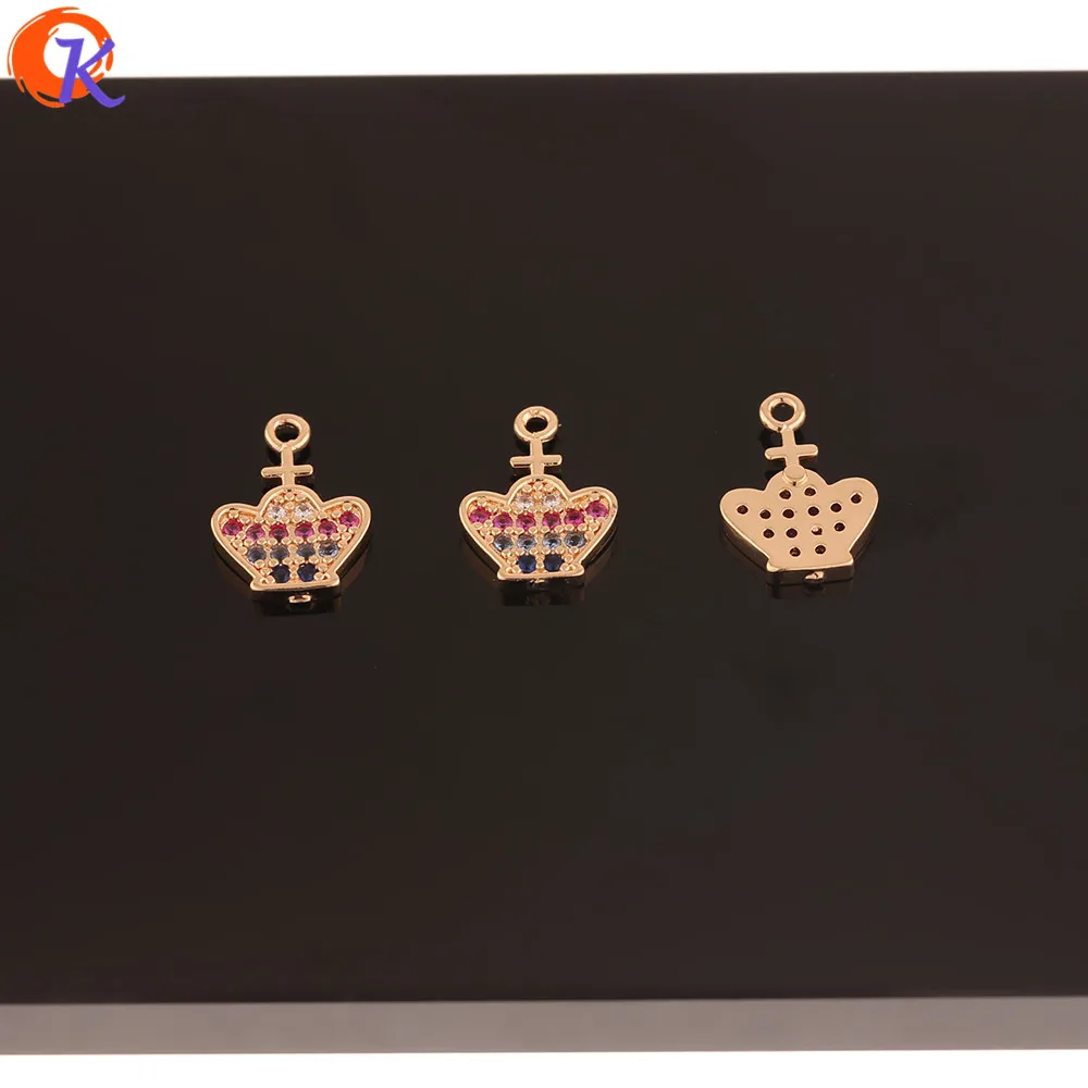 

Cordial Design 50Pcs 11*16MM CZ Charms/Earring Connectors/Crown Shape/Jewelry Accessories/Hand Made/Earring Findings/DIY Making