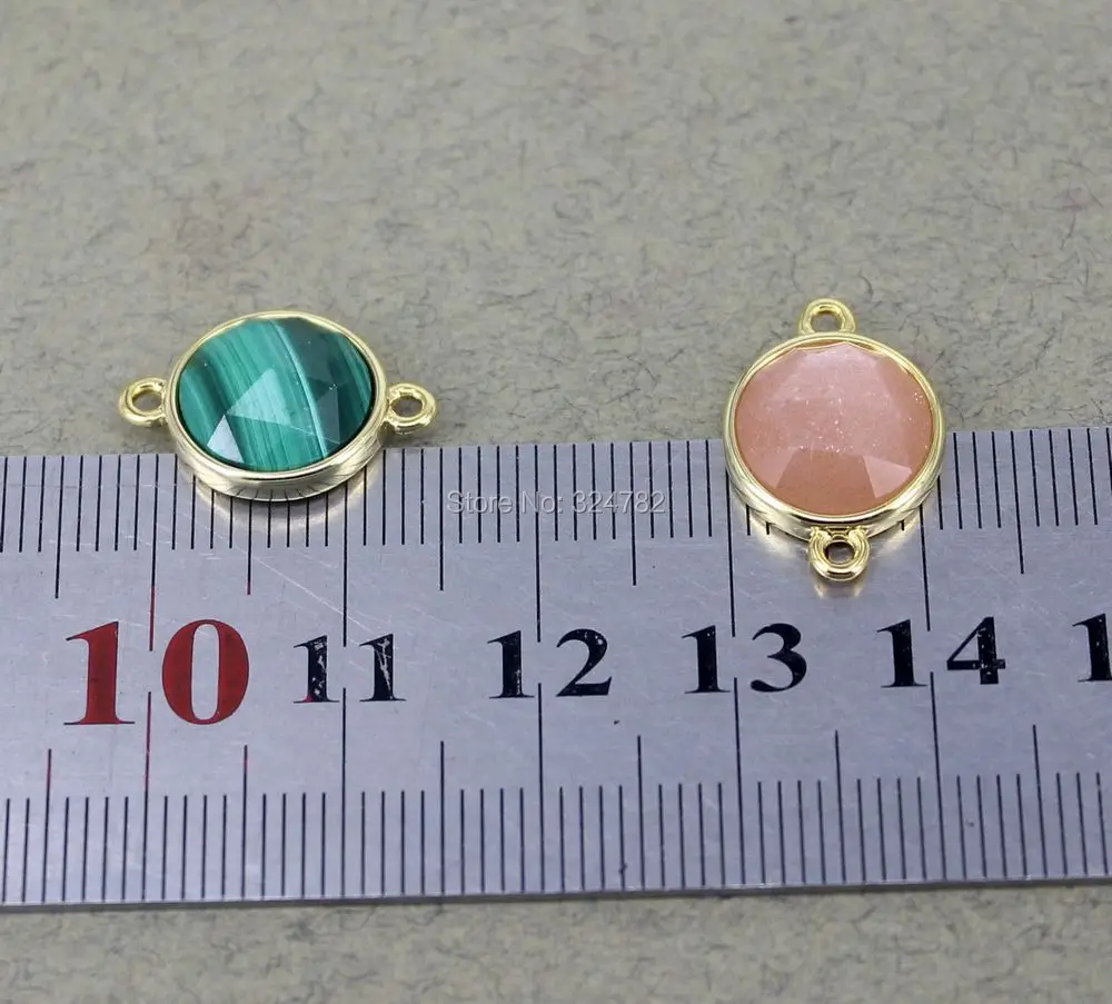 Шт. маленькие бусины с круглым соединителем из натурального кварца лабрадорита -