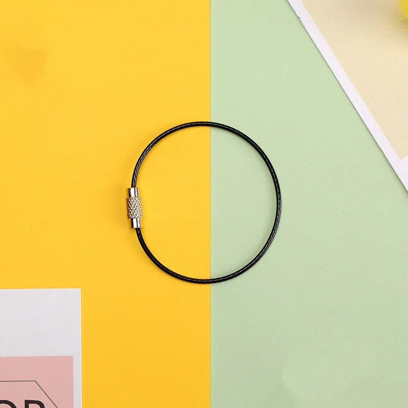 10 шт./лот простой красочный брелок из нержавеющей стали карабин держатель для