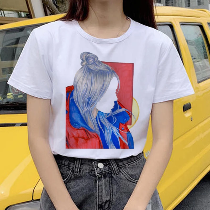 21793 Billie Eilish футболка уличная хип-хоп ee-рубашка для op vogue Женская рубашка Harajuku одежда смешная винтажная - Цвет: 21793