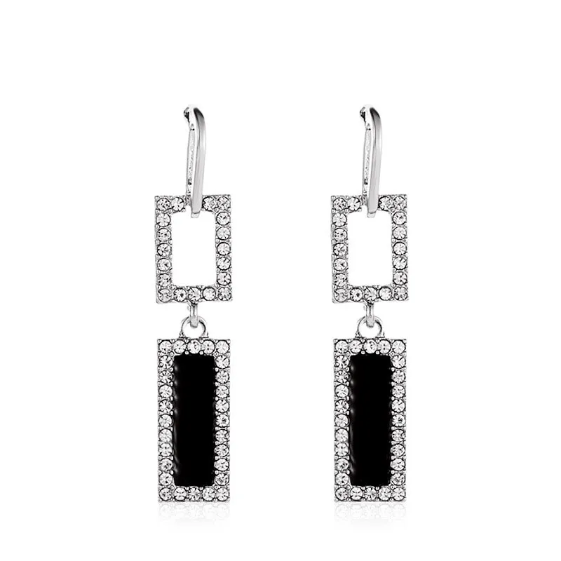 

Korean Fashion New Geometric Earrings 952 Crystal-Studded Rectangular Earrings Women'S Temperament Earrings ez0143
