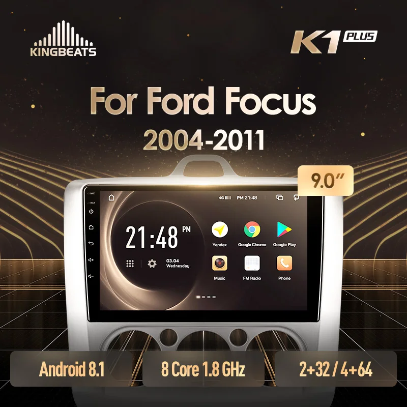 KingBeats штатное головное устройство FOR Ford Focus 2 Mk 2 2004-2011 GPS Android 8.1 автомагнитола на андроид магнитола для Форд Фокус 2 Mk 2 автомобильная мультимедиа Octa Core 8 core*1.8G DDR4 2G ROM 32G RAM / 4+64G