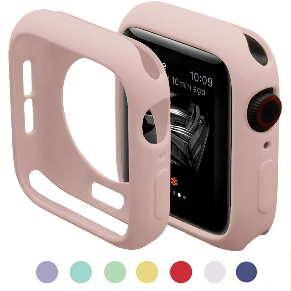 

Silicone Case for Apple Watch 6 SE 5 4 3 2 1 42MM 38MM for iWatch 4 5 40MM 44MM Watch Cover Screen Protection Shel Soft Bumper