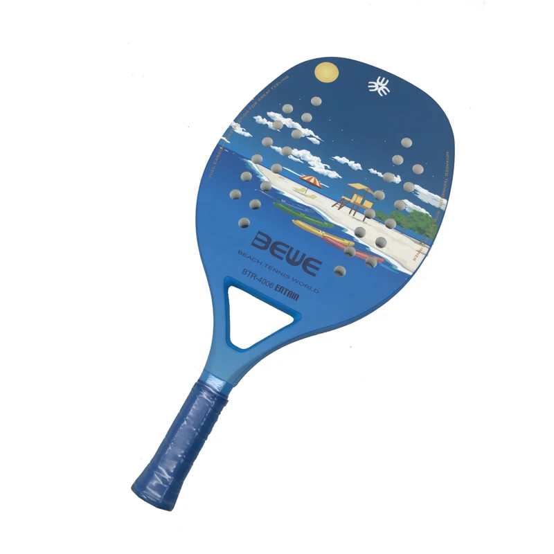 Полностью карбоновая Теннисная ракетка для пляжа с синим принтом | Спорт и