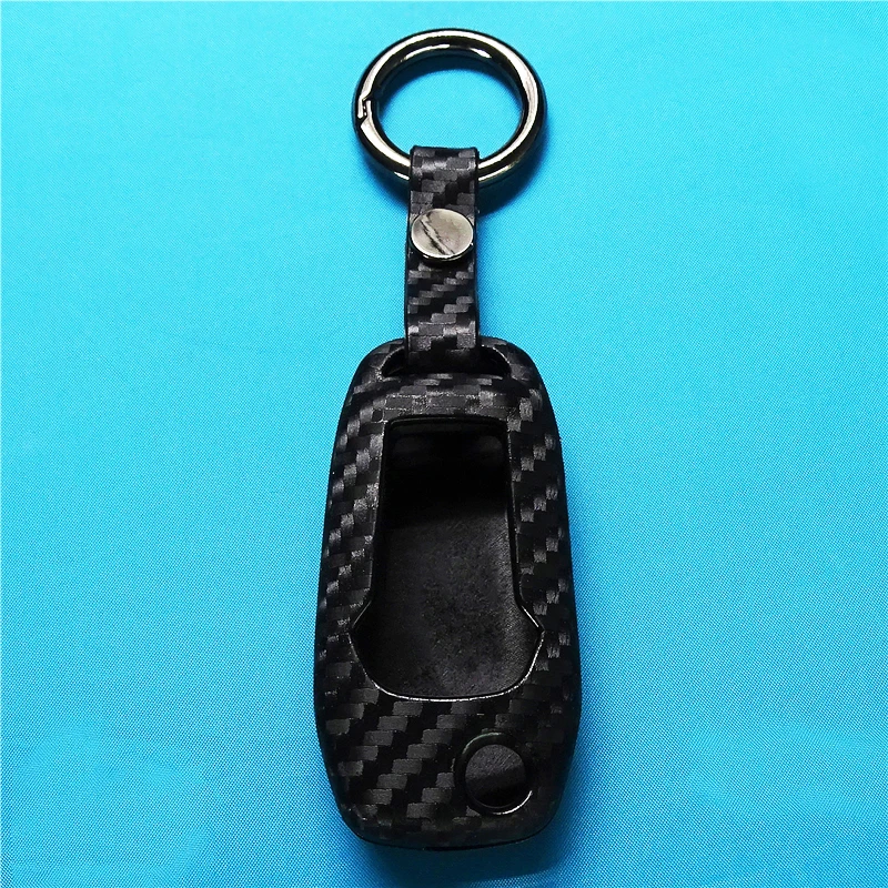 1 шт. паттерн углеродного волокна силиконовый чехол для ключей от машины флип