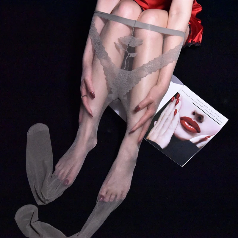 Колготки женские дышащие ультратонкие с рисунком розы | Женская одежда