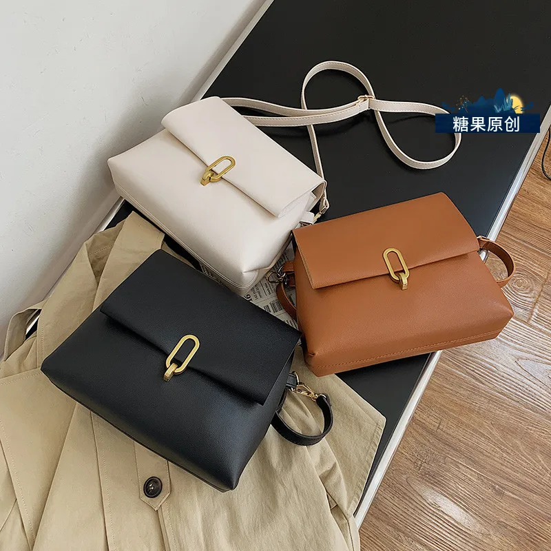 

Elegant Female Square Crossbody Bag 2021 New High-quality PU Leather Women's Designer Handbag Solid color Shoulder Messenger Bag