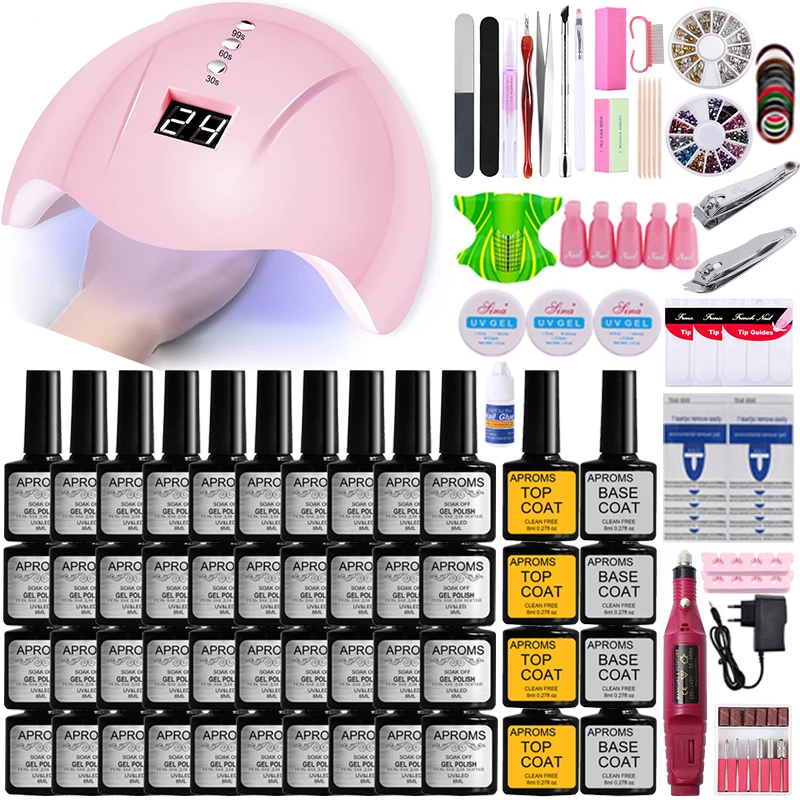 Маникюрный набор для ногтей Гель-лак Набор электрическая дрель 24 Вт 12