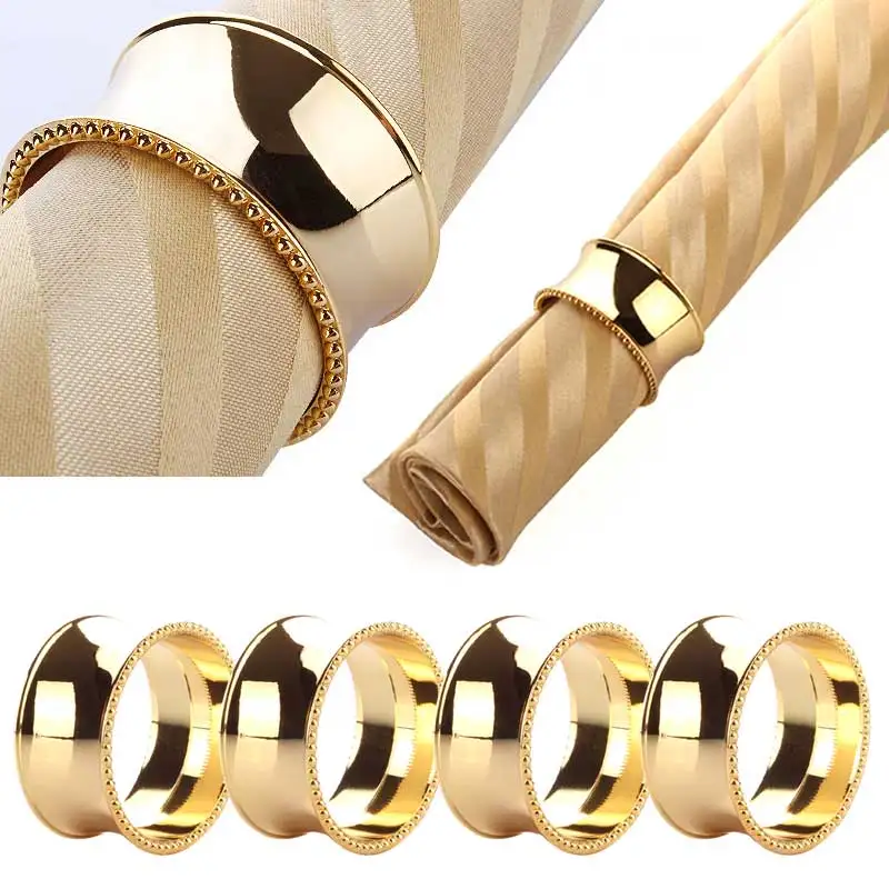 

4pcs Stainless Steel Napkin Rings for Dinners Parties Weddings Hotel Supplies Diameter 4.5cm HANW88