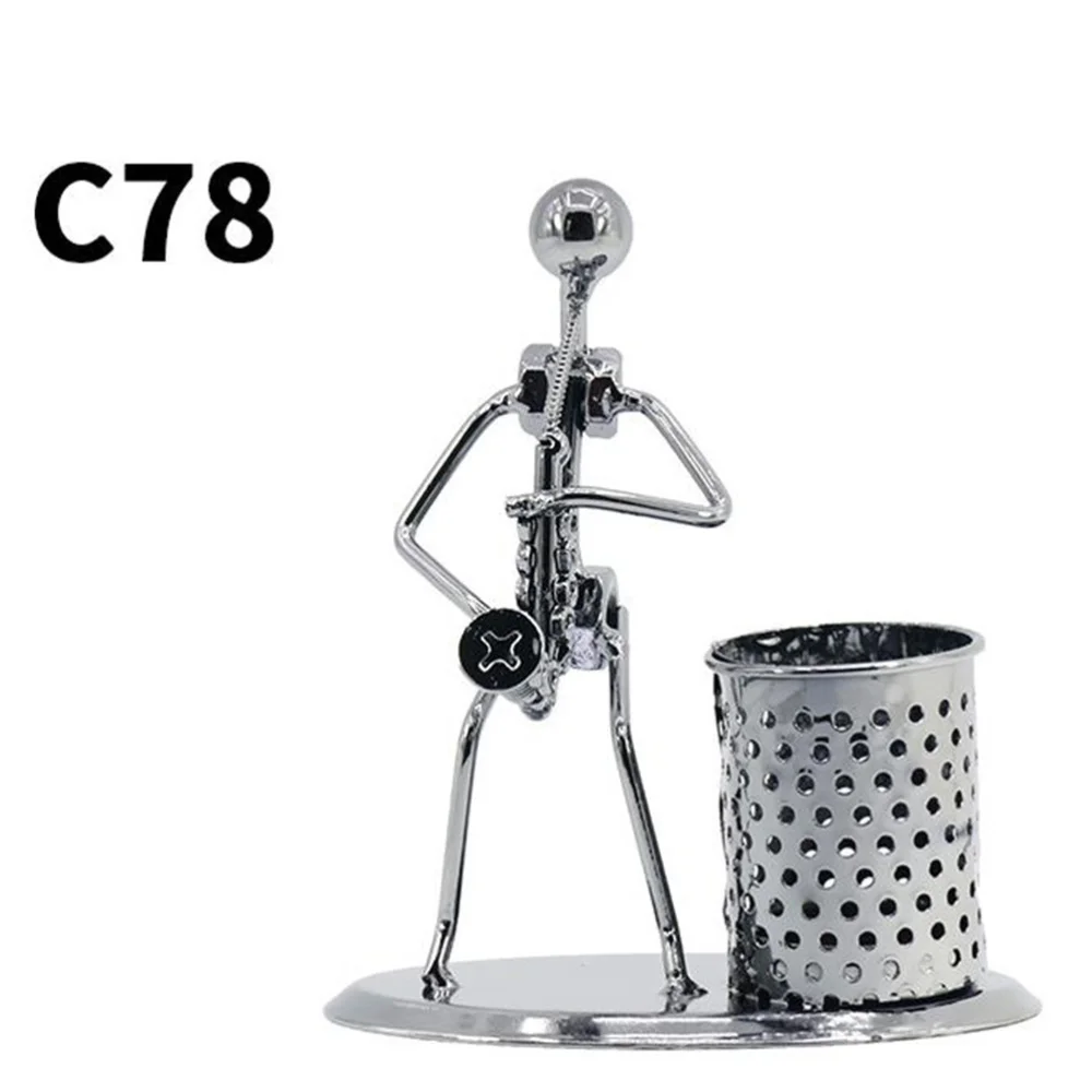 

Desktop Saxophone Brush Pot Creative Man Pencil Vase Gift for Students Man Woman