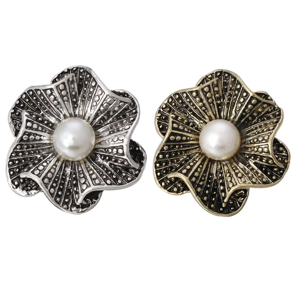 6 шт./лот новые кнопки с цветами металлические защелки для шармов браслетов