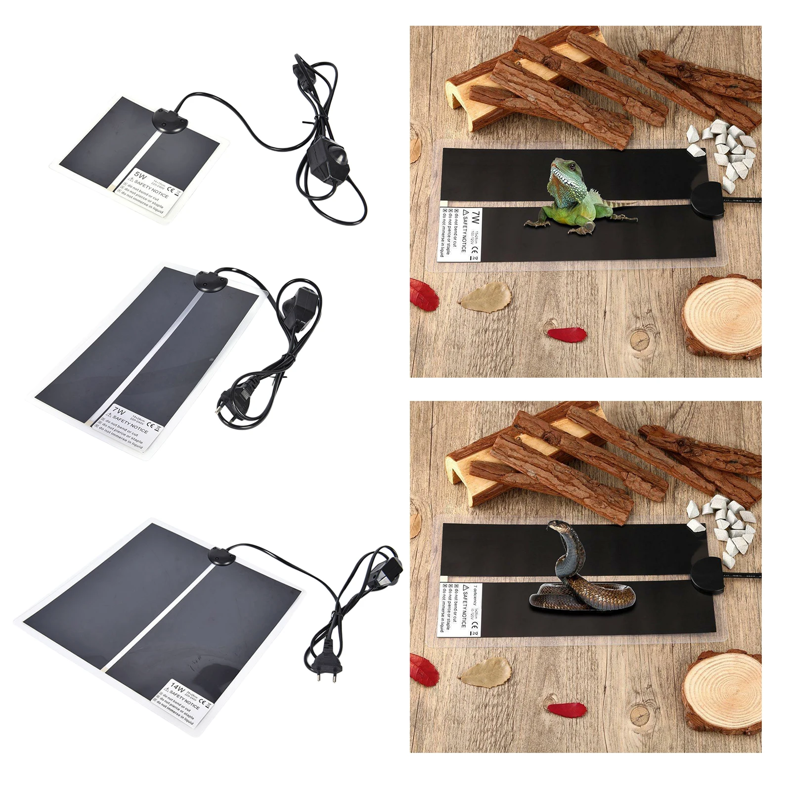 

Pet Electric Heating Pad Bed Heat Mat Reptile Heated Warmer Heater