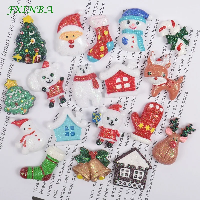 FXINBA 1/3/5/10 шт Новое рождественское Slime Подвески Форма для выпечки тортов DIY Декор телефона глины смолы) с плоским дном Подвески Ясно поставки слаймов комплект игрушки