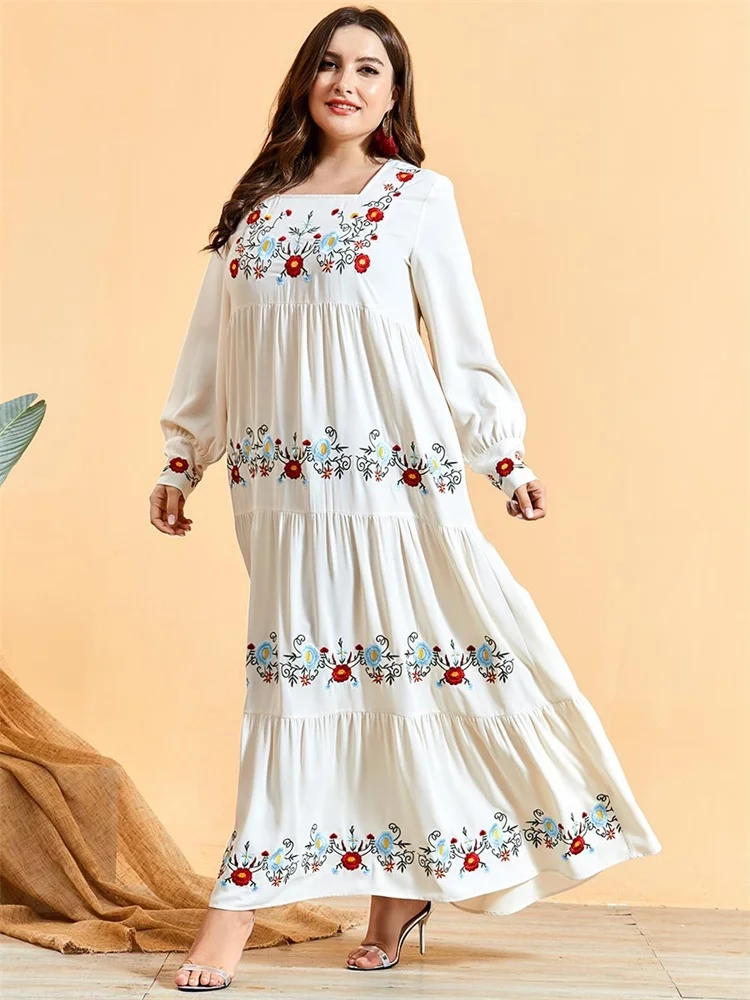Siskakia элегантное этническое Платье макси с цветочной вышивкой осень 2020