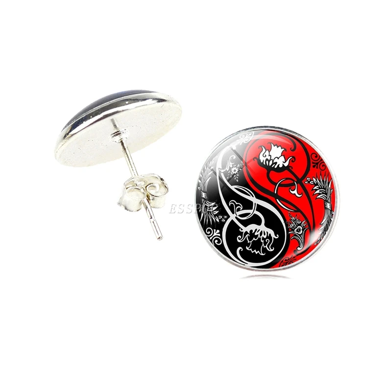 Женские серьги гвоздики с кабошоном 12 мм|Серьги-гвоздики| |