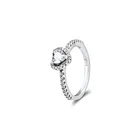 Женское кольцо с сердцем из чистого кубического циркония, большие украшения из стерлингового серебра 925 пробы, простые классические кольца для влюбленных, ювелирные изделия и аксессуары