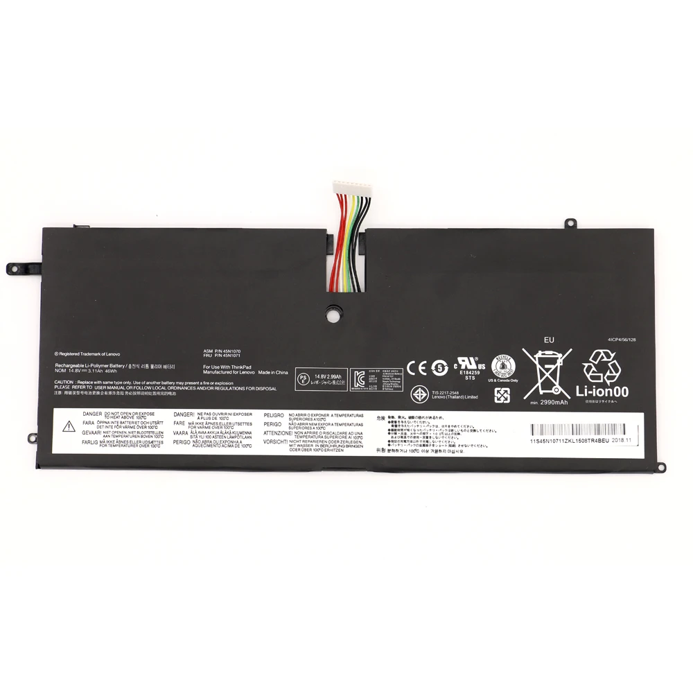 Новый аккумулятор для ноутбука Lenovo ThinkPad X1 Carbon Series 3444 3448 3460 4ICP4 56 128 14 8 V 46Wh 45N1070