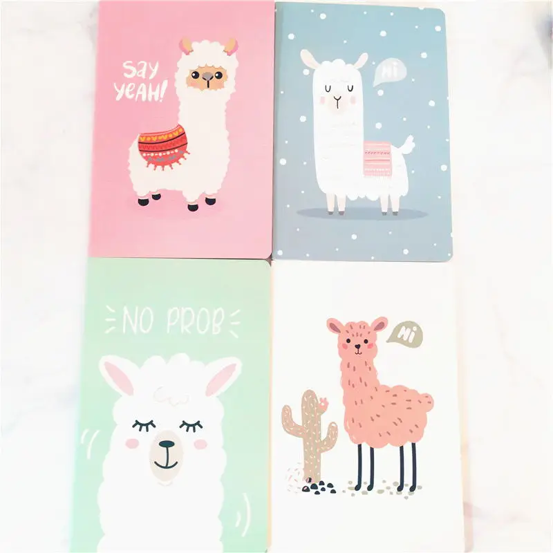 A5 блокнот,, Kawaii Bullet Journal, мягкая обложка, дневник, планировщик, альпака, милый офисный канцелярский блокнот с животными, бумага