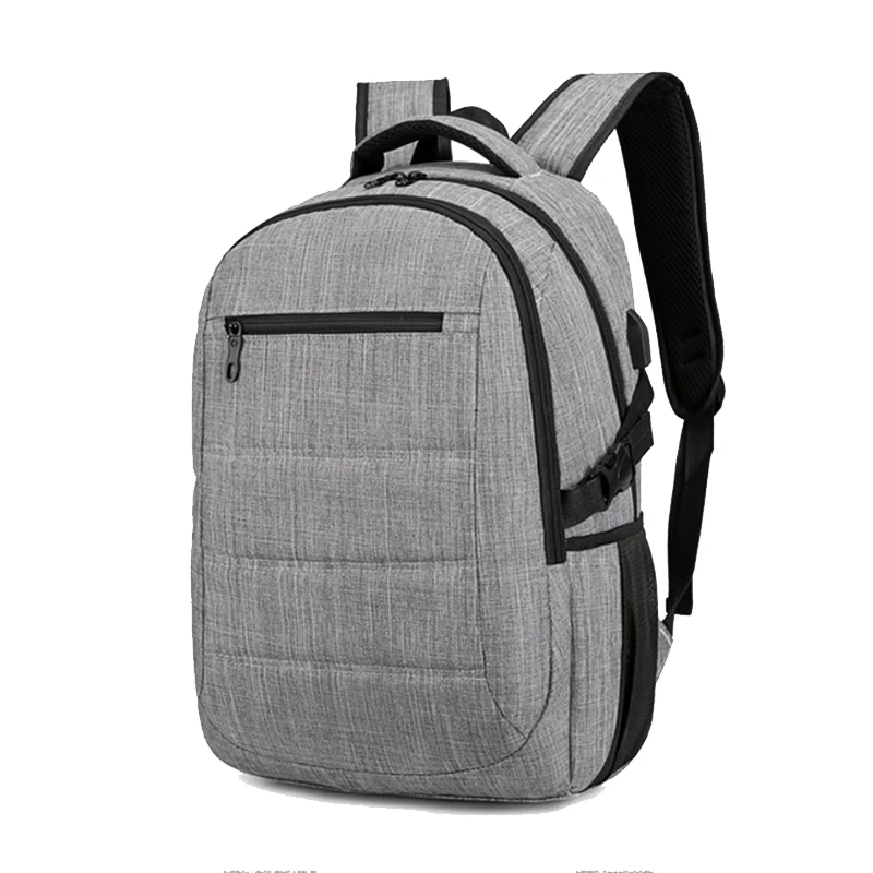 

Мужской рюкзак из ткани Оксфорд, серый вместительный рюкзак для ноутбука 15,6 дюйма с USB-разъемом для студентов колледжа, школьные сумки для п...