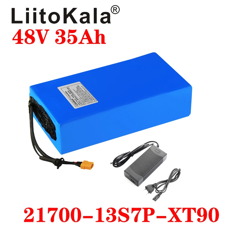 LiitoKala 48V 35ah 21700 5000mAh 13S7P ebike battery 20A BMS 48v Lithium Battery Pack For Electric bike Scooter | Спорт и