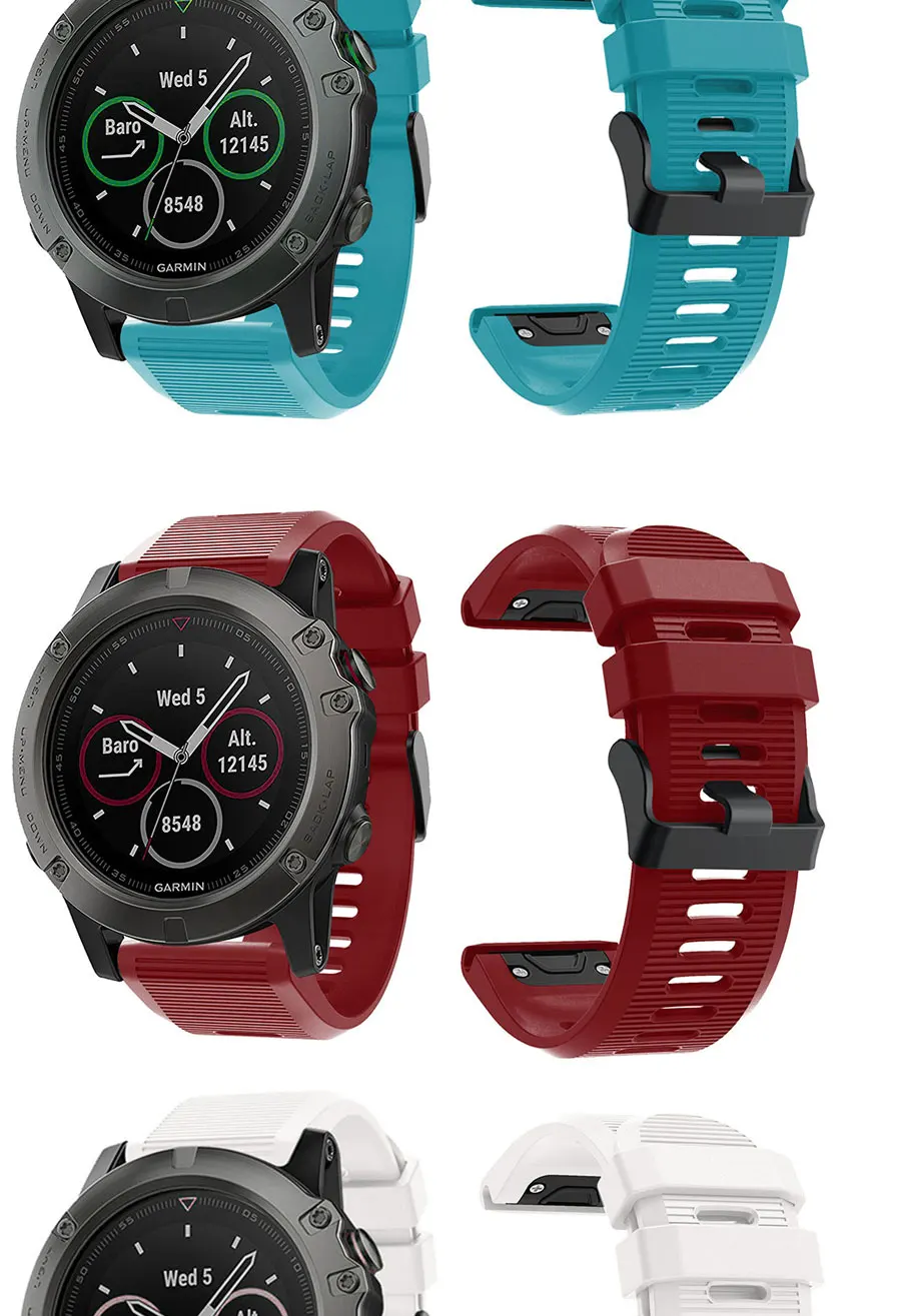 Силиконовый 26 мм быстросъемный ремешок для наручных часов Garmin Fenix 3 HR 5X 5X 6X Pro Easyfit силиконовый ремешок