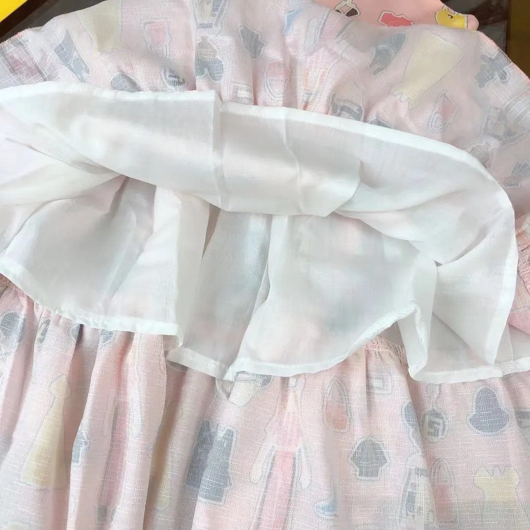 

Foreign trade high-end children's clothing summer girl child girl baby short skirt cartoon pure cotton dress princess dress