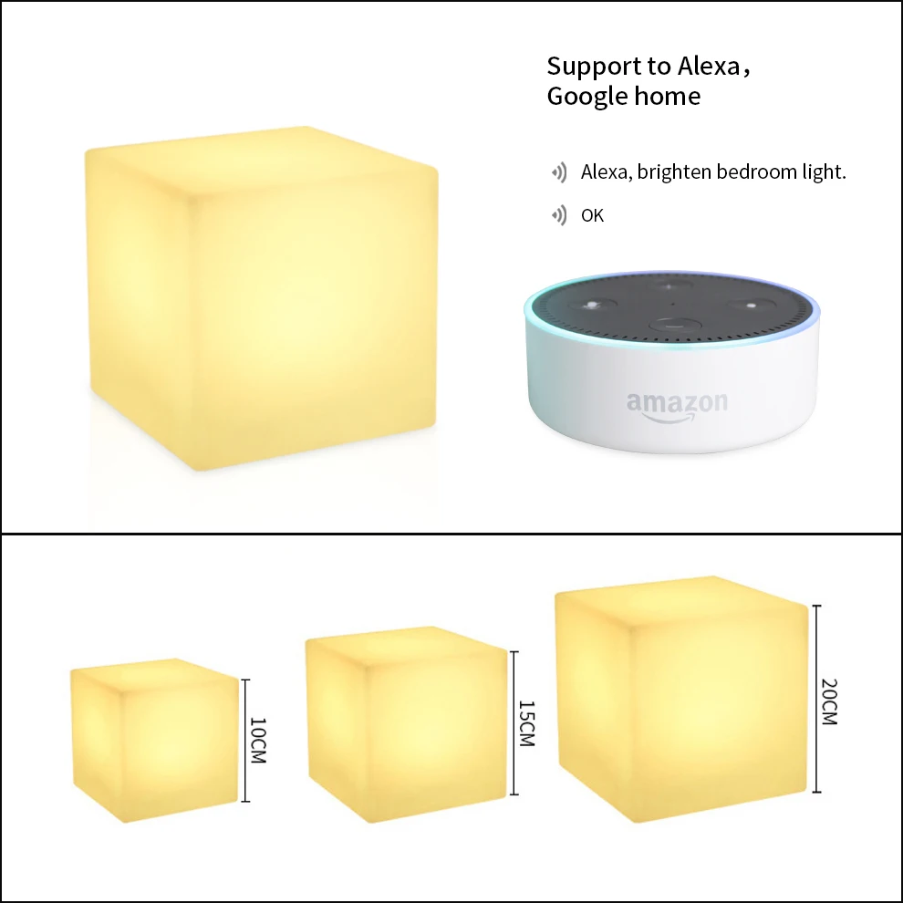 Умная Настольная лампа с Wi-Fi 15/20 см работает голосовым управлением Alexa RGB