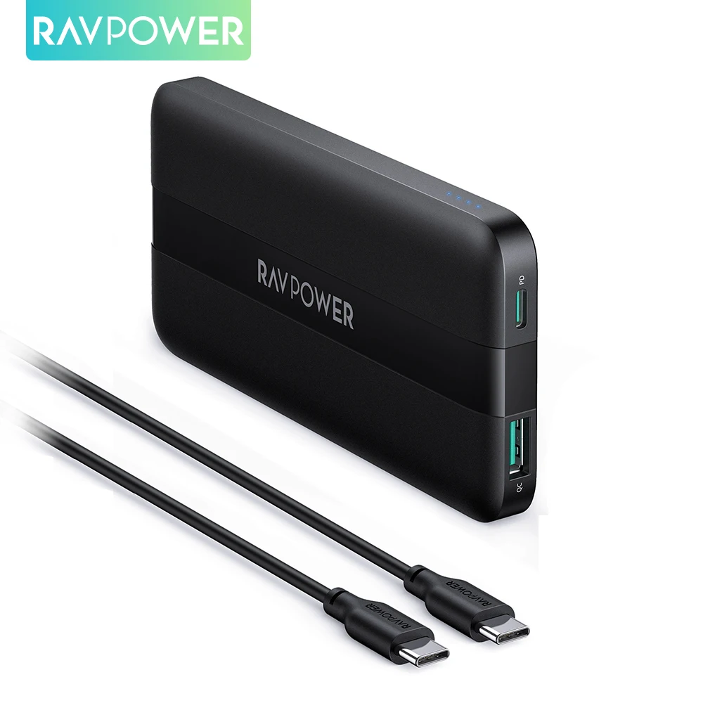 

RAVPower Power Bank 10000mAh 20W PD Fast Charging Powerbank Portable Charger Battery PoverBank for IPhone 12 Huawei Galaxy