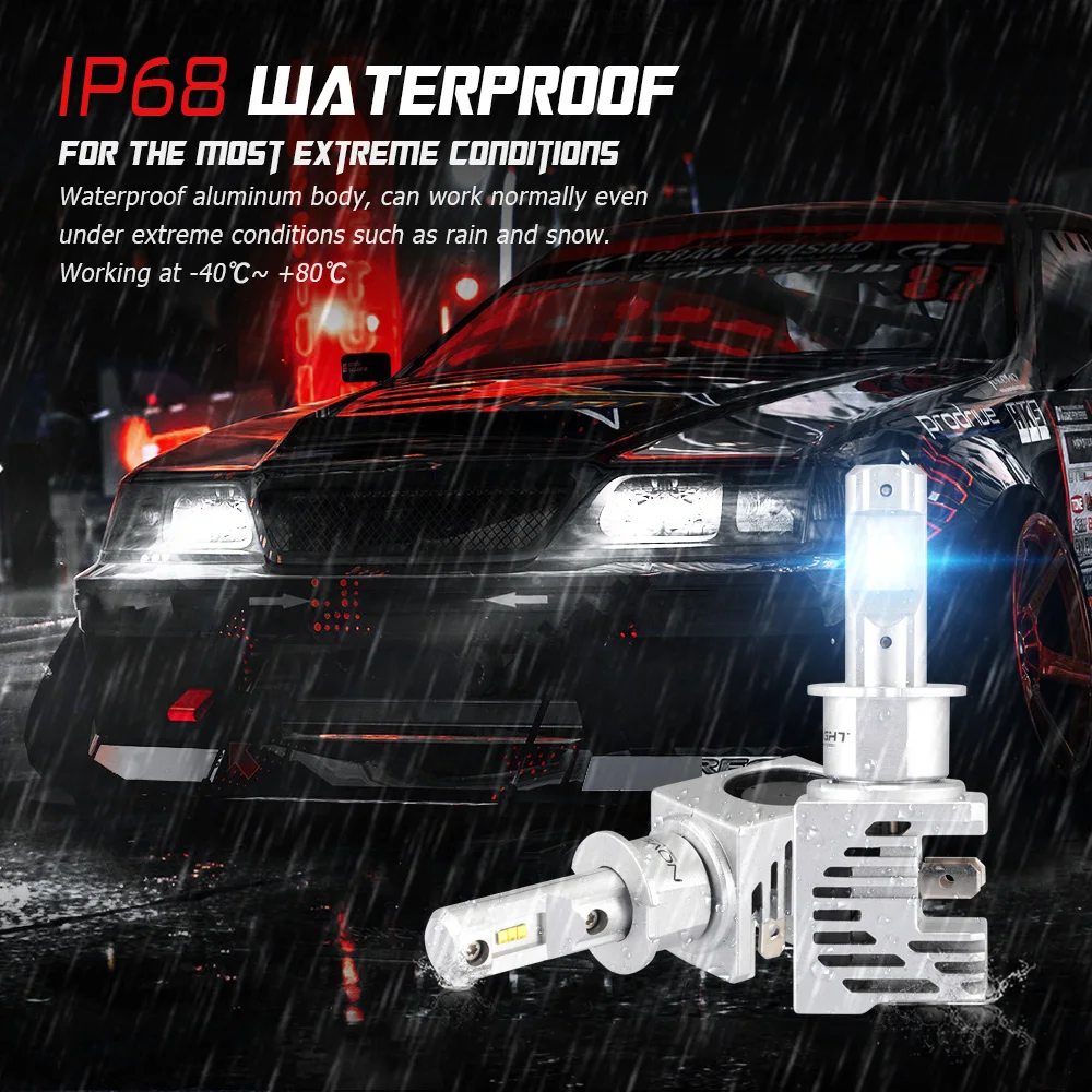 Novsight H7 H4 H3 H1 Светодиодные Автомобильные фары 6000K 10000lm Пара Автомобильные H11 9005 9006 HB2 Hi/lo луч авто фары лампы
