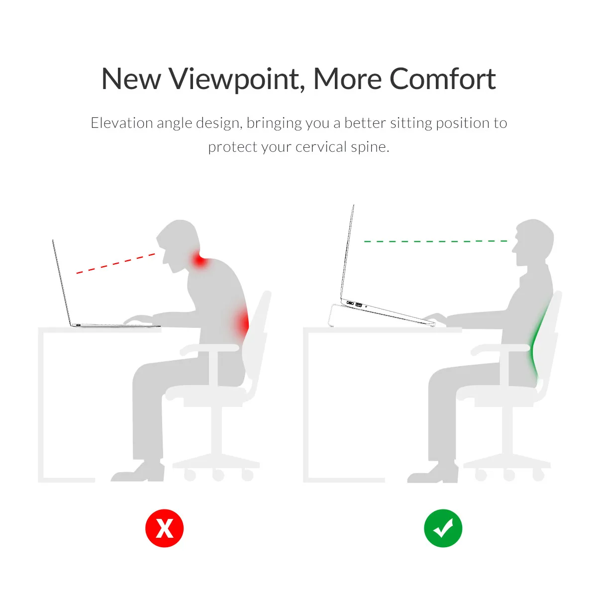 Регулируемая подставка для ноутбука ORICO складная охлаждающая из алюминиевого