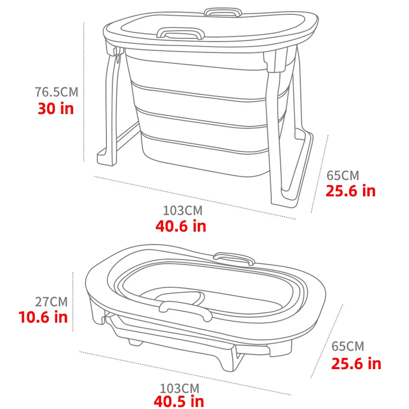 

1m Folding Bathtub Portable Seated Sauna Shower Barrel Bath Tub Adult Baby Multifunctional Children Wash Tub Deepened Bathtub