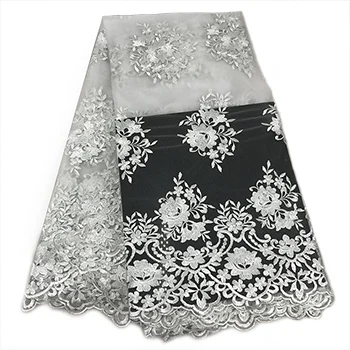 white(1yard) Акции. 1 ярд/лот по Epacket высокое качество нигерийский Французский Чистая кружево Россия африканская кружевная ткань для свадебного платья - Цвет: white(1yard)