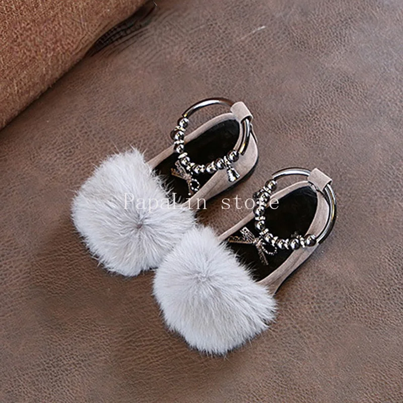 

Детская обувь, зимняя теплая кожаная обувь для маленьких девочек черного, красного, серого цвета на плоской подошве из искусственного меха, ...