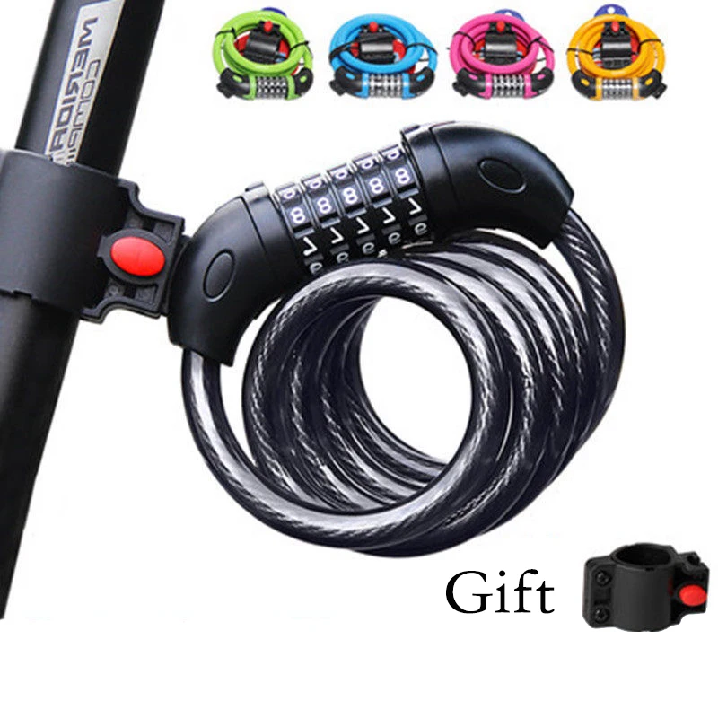 

Велосипедный 5-значный пароль-ключ, противокражный велосипедный пароль для езды, комбинированный металлический легкий защитный замок для с...