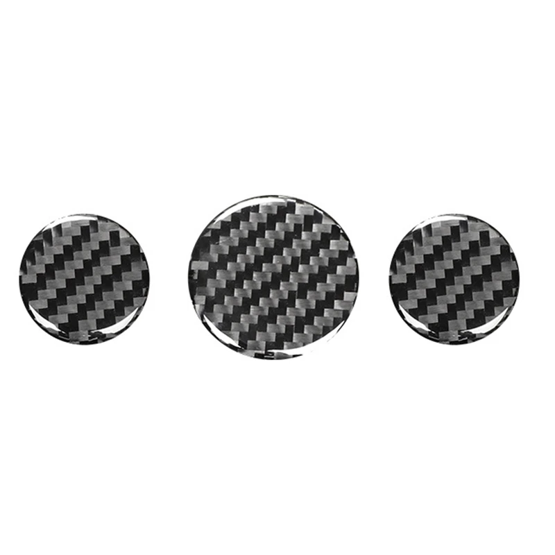 

3Pcs Air Conditioning Switch Knob Cover Interior Trim Decal Carbon Fiber Interior Decor for Mini Cooper F56 F55