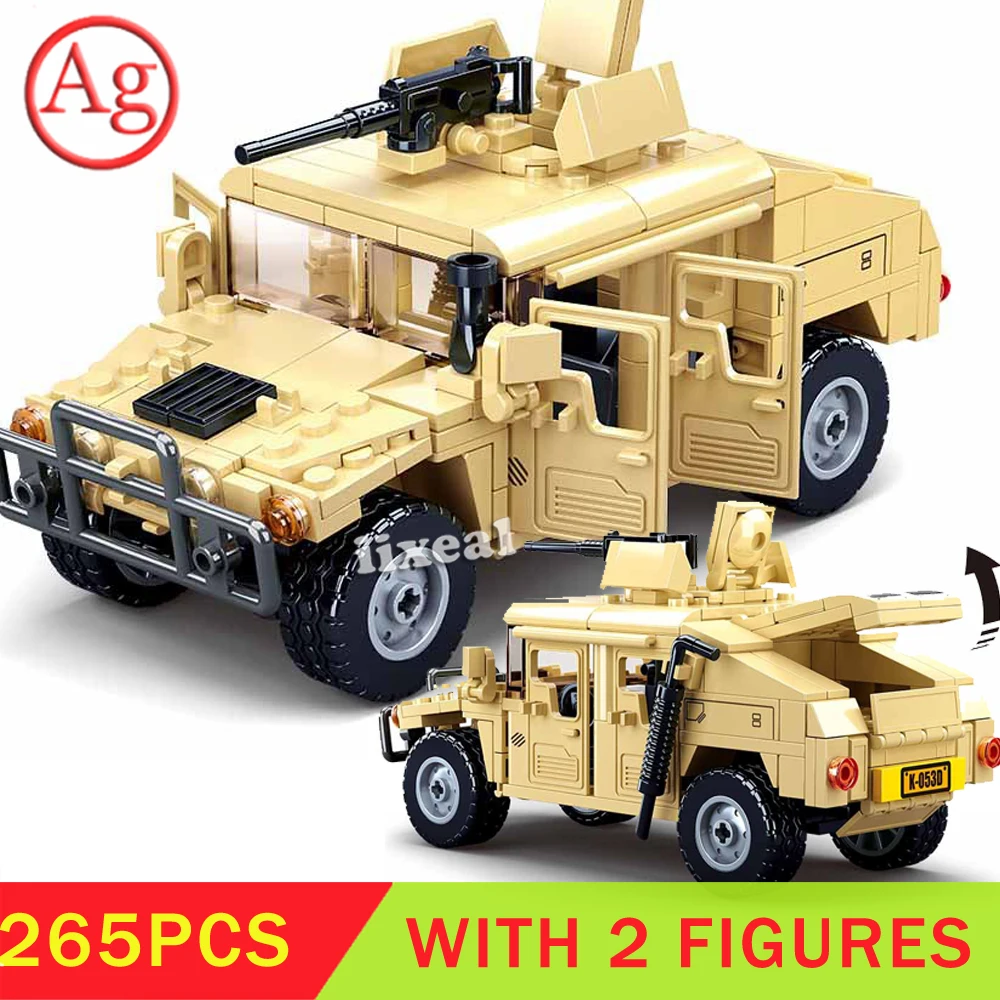 Военная Униформа HUMVEEed транспортный автомобиль строительный блок город Cargoed