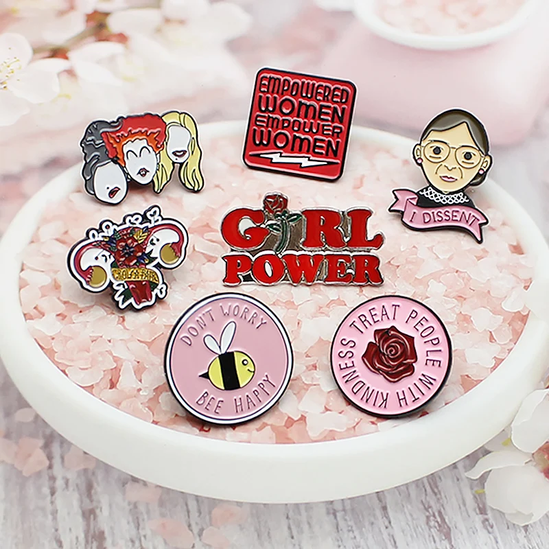 Брошь Феминистская с эмалью best friends girl power|Броши| |