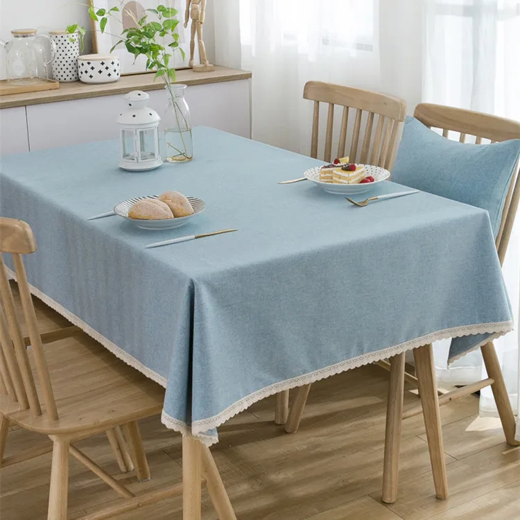 Скатерть кружевная водонепроницаемая плотная прямоугольная из хлопка и льна