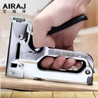 AIRAJ 3-сторонний выход ручной сверхмощный ручной гвоздя ружье мебель степлер для обрамления с 600 ПК скобы бесплатная деревообрабатывающий Такер-инструменты