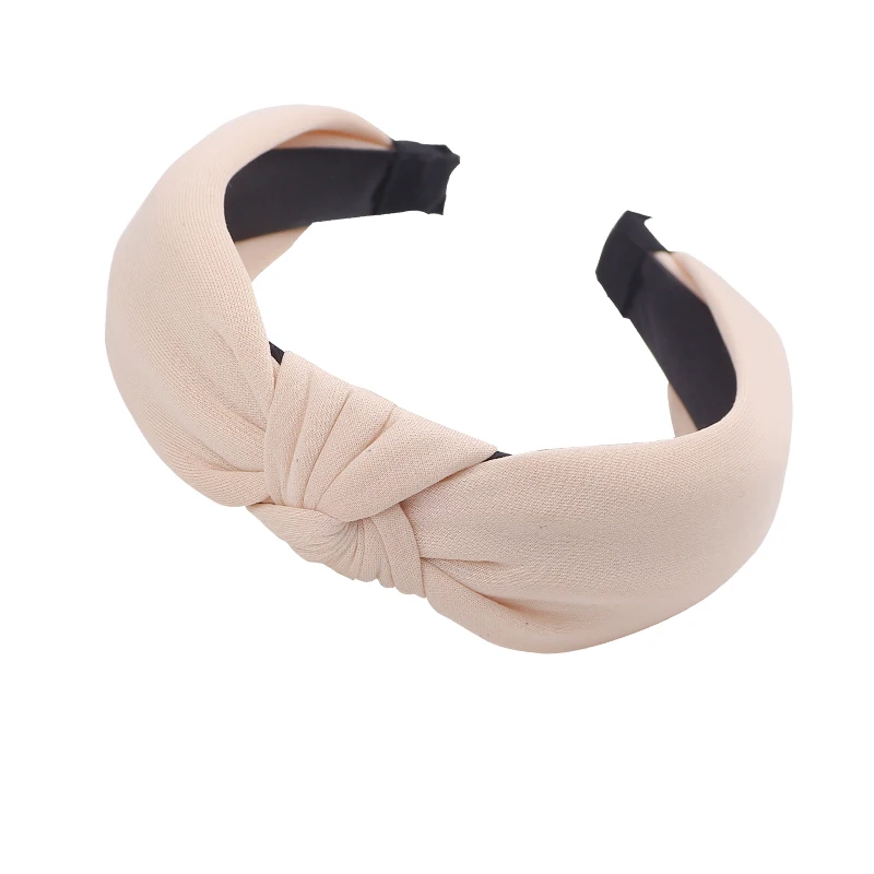 Зимний ободок сплошной цвет ткань повязка на волосы с крестиком голову для