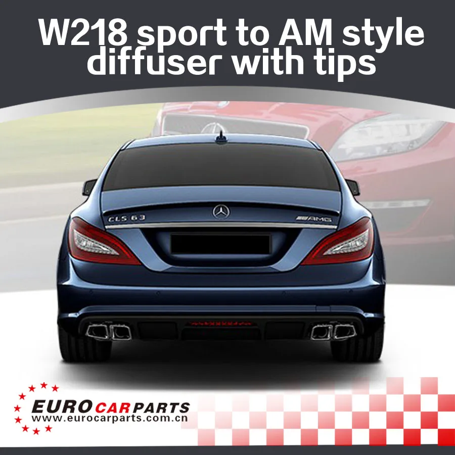 Диффузор CLS63 подходит для MB CLS-class CLS350 CLS550 sport line to A style PP с стоп-сигналами и
