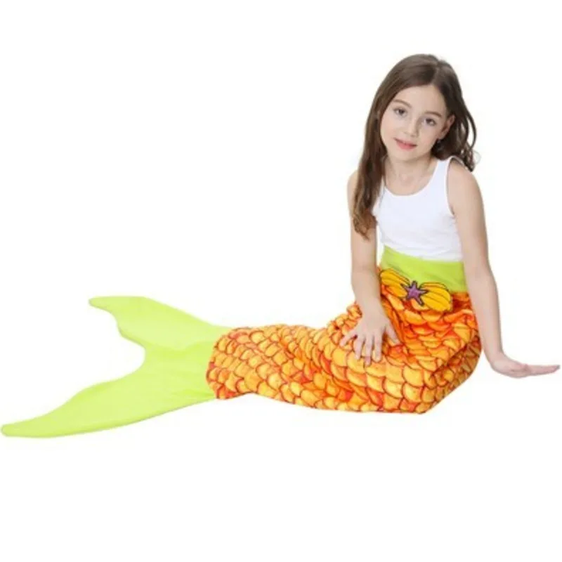 Manta de cola de sirena para ni&ntilde;os y adultos, manta de ganchillo de punto supersuave para todas las estaciones, 15 colores-1